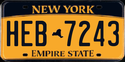 NY license plate HEB7243