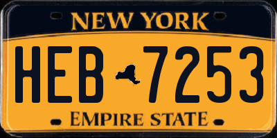 NY license plate HEB7253