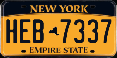 NY license plate HEB7337