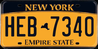 NY license plate HEB7340