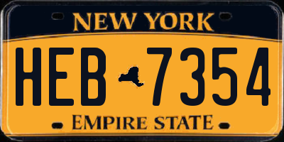 NY license plate HEB7354