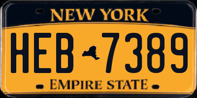 NY license plate HEB7389