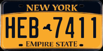 NY license plate HEB7411