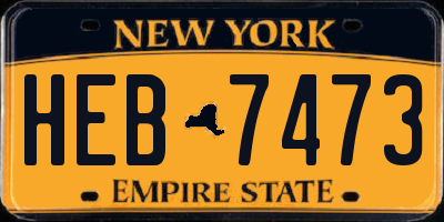 NY license plate HEB7473