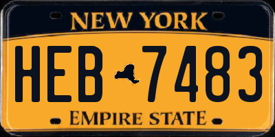 NY license plate HEB7483