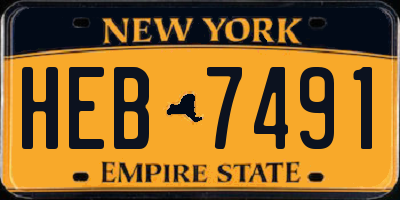 NY license plate HEB7491