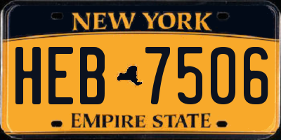 NY license plate HEB7506