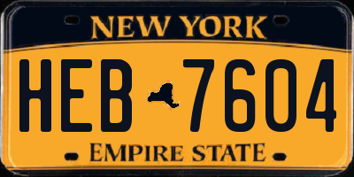 NY license plate HEB7604