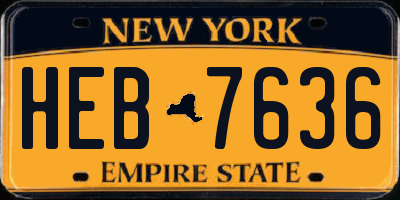NY license plate HEB7636