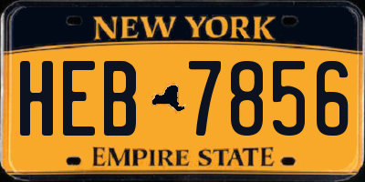 NY license plate HEB7856