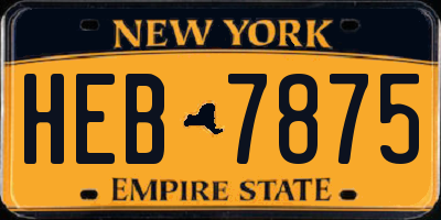 NY license plate HEB7875