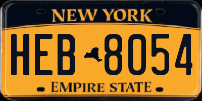 NY license plate HEB8054