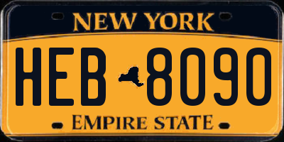 NY license plate HEB8090