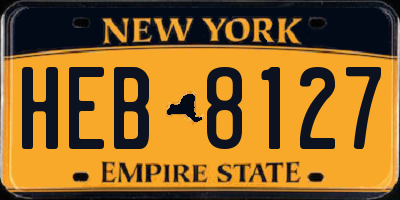 NY license plate HEB8127