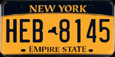 NY license plate HEB8145