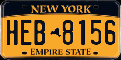 NY license plate HEB8156