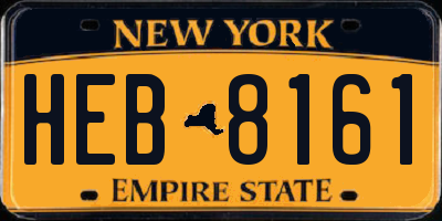 NY license plate HEB8161