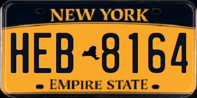 NY license plate HEB8164