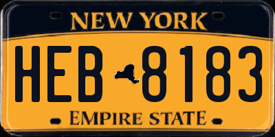 NY license plate HEB8183