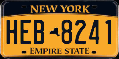 NY license plate HEB8241