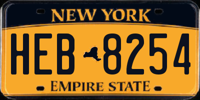 NY license plate HEB8254
