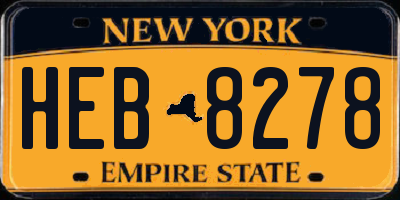 NY license plate HEB8278