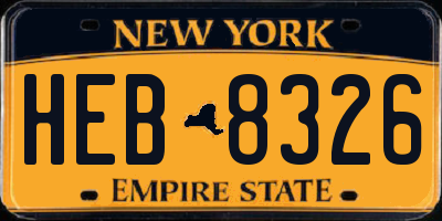 NY license plate HEB8326