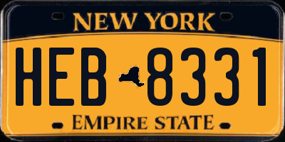 NY license plate HEB8331