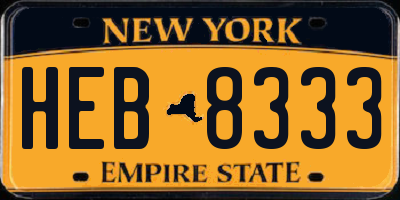 NY license plate HEB8333