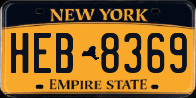 NY license plate HEB8369