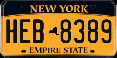 NY license plate HEB8389