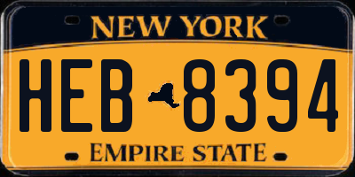 NY license plate HEB8394
