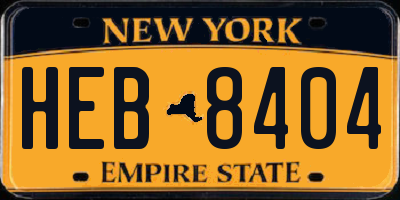NY license plate HEB8404