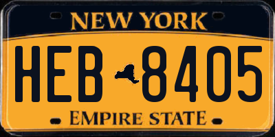 NY license plate HEB8405