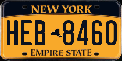 NY license plate HEB8460