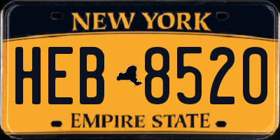 NY license plate HEB8520