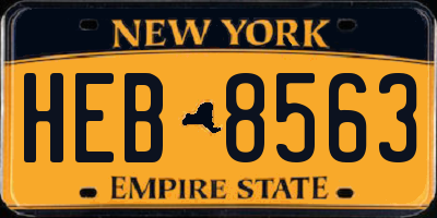 NY license plate HEB8563