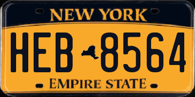 NY license plate HEB8564