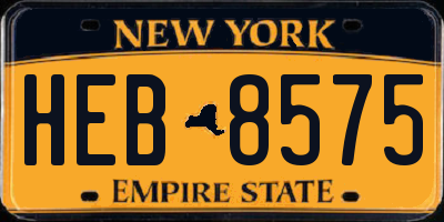 NY license plate HEB8575