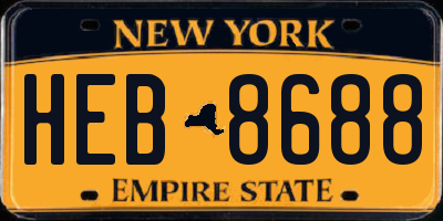 NY license plate HEB8688