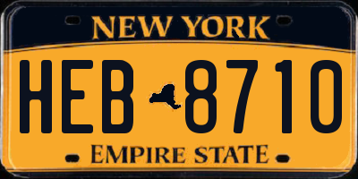 NY license plate HEB8710