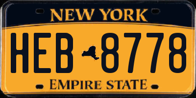 NY license plate HEB8778