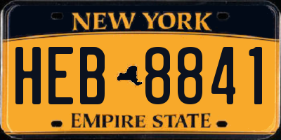 NY license plate HEB8841