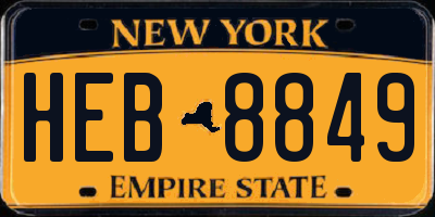 NY license plate HEB8849