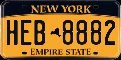 NY license plate HEB8882