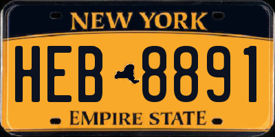 NY license plate HEB8891