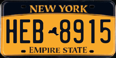 NY license plate HEB8915