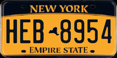NY license plate HEB8954