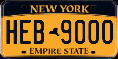 NY license plate HEB9000