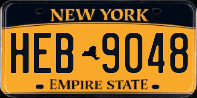 NY license plate HEB9048